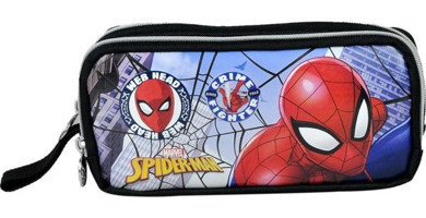 Hakan Çanta Spiderman Çok Renkli Düz Bez Bölmeli Çift Gözlü Dikdörtgen Cüzdan Kalem Kutusu