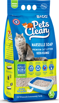 Pet's Clean Topaklanan İnce Taneli Bentonit Kedi Kumu 5 lt
