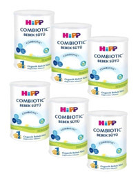 Hipp Combiotic İnek Sütlü Yenidoğan Tahılsız Glutensiz Organik Probiyotikli 1 Numara Bebek Sütü 6x350 gr