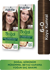 Palette Kalıcı Doğal Renkler 6-0 Kumral Amonyaksız Krem Saç Boyası 2x60 ml