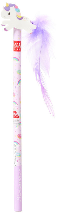 Legami Unicorn Silgili Yuvarlak Siyah HB Kurşun Kalem