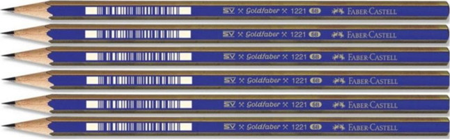 Faber-Castell 1221 Dereceli 6'lı Siyah 6B Kurşun Kalem Seti