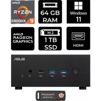 Asus ExpertCenter PN52-P398 Dahili Radeon RX Vega 8 AMD Ryzen 9 5900HX 64 GB 1 TB Windows 11 Home Mini Pc + Per4 USB Flash Bellek