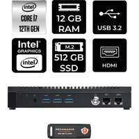 Asus PL64 PL64P307 Dahili Intel Iris Xe Graphics Intel Core i7 1255U 12 GB 512 GB FreeDos Mini Pc + Per4 USB Flash Bellek