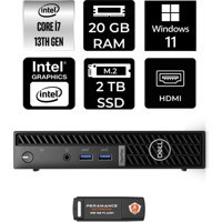 Dell Optiplex 7010MFF N018O7010MFFP419 Dahili Intel UHD Graphics 770 Intel Core i7 13700T 20 GB 2 TB Windows 11 Pro Mini Pc + Per4 USB Flash Bellek