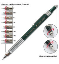 Faber-Castell Vario Silgili Metal Metalik Yeşil 0.5 mm Versatil Kalem