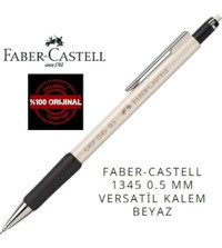Faber-Castell 1345 Silgili Metal Metalik Beyaz 0.5 mm Versatil Kalem