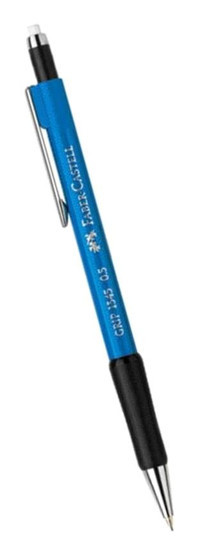 Faber-Castell Grip 1345 Silgili Metal Metalik Mavi 0.5 mm Versatil Kalem