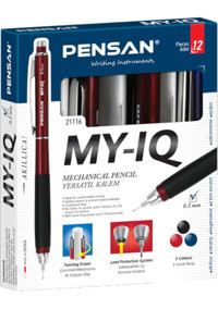 Pensan My Iq Silgili Metal Metalik Çok Renkli 0.5 mm Versatil Kalem