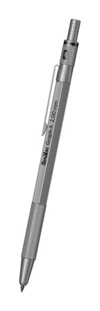 Scrikss Graph-X Silgili Metal Metalik Gümüş 2.0 mm Versatil Kalem
