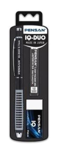 Pensan Iq Duo Silgili Metal Metalik Siyah 0.7 mm Versatil Kalem