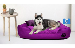 Mavi Vitrin Ultrasoft Yıkanabilir Büyük Irk İç Mekan Köpek Yatağı Mor