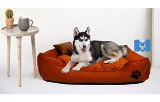 Mavi Vitrin Ultrasoft Yıkanabilir Büyük Irk İç Mekan Köpek Yatağı Kiremit