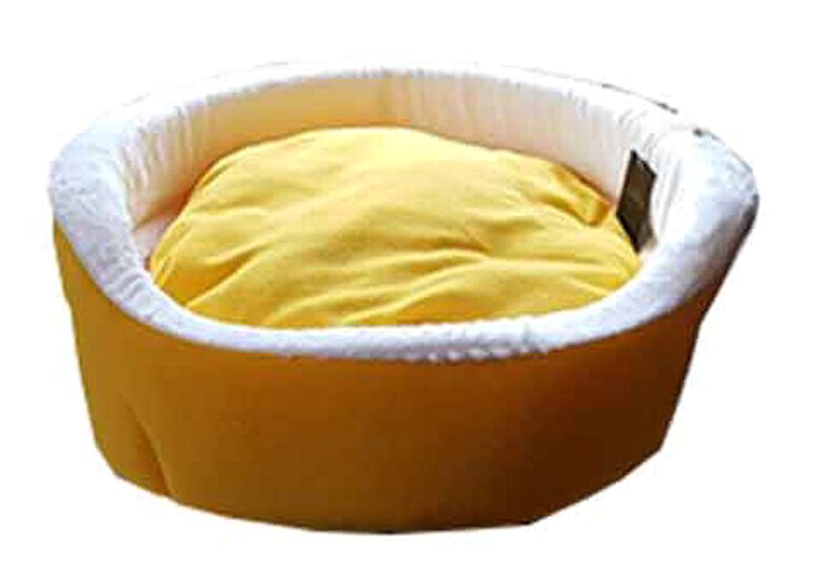 Bedspet Ağızlıklı Yıkanabilir Küçük Irk İç Mekan Köpek Yatağı Sarı