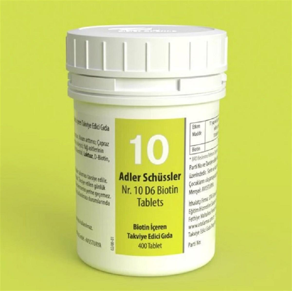Adler Schüssler No:10 Vitamin 400 Adet Tablet