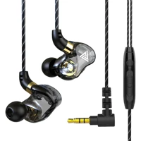 Qkz Sk7 Silikonlu Mikrofonlu Örgülü 3.5 Mm Jak Kablolu Kulaklık Siyah