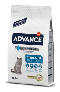 Advance Hindi Kısırlaştırılmış Az Tahıllı Yetişkin Kuru Kedi Maması 3 kg