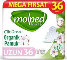 Molped Pure & Soft Organik Antialerjik Orta 36'lı Hijyenik Ped 1 Adet
