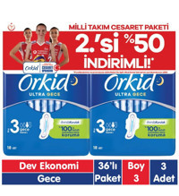 Orkid Ultra Extra Cesaret İnce 36'lı Hijyenik Ped 3 Adet