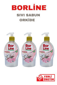 Bor Line Orkide Alkolsüz Antibakteriyel Organik Nemlendiricili Parabensiz 3'lü 400 ml Sıvı Sabun