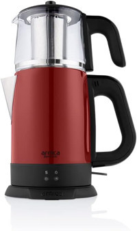 Arnica IH33204 Demli Stil Cam Demlikli 1800 W Kırmızı Çay Makinesi