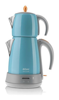 Arzum AR 3019 Çelik Demlikli 1650 W Çelik Gövdeli Mavi Çay Makinesi