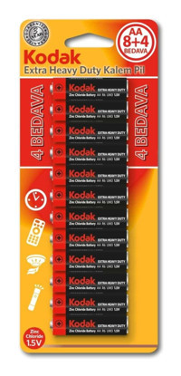 Kodak Extra Heavy Duty 9 V Çinko AA / Kalem Pil 12'li
