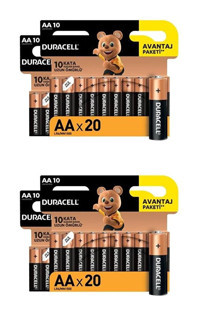 Duracell LR44 1.5 V 2000 mAh Alkalin AA / Kalem Şarjlı Pil 40'lı