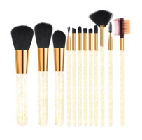 İzla Simli Silindir 12'li Allık Eyeliner Far Makyaj Fırçası Seti