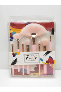 Roesıa Rose Cosmetics Rose Lüks 8'li Allık Far Makyaj Fırçası Seti