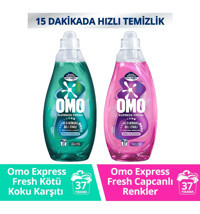 Omo Express Fresh Kötü Koku Karşıtı 1480 ml + Omo Express Fresh Capcanlı Renkler 1480 ml Sıvı Detarjan