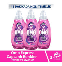 Omo Express Fresh Capcanlı Renkler 37 Yıkama Renkli Ve Siyahlar Sıvı Deterjanı 3 x 1480 ml