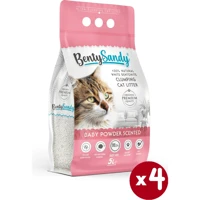 Benty Sandy Bebek Pudrası Kokulu Topaklanan İnce Taneli Bentonit Kedi Kumu 4x5 lt