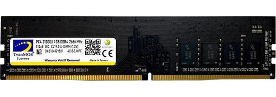 TwinMOS MDD38GB1600D 8 GB DDR3 1x8 1600 MHz Ram Siyah