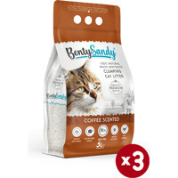 Benty Sandy Kahve Kokulu Topaklanan İnce Taneli Bentonit Kedi Kumu 3x5 lt