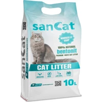 Sancat Marsilya Sabunu Kokulu Topaklanan İnce Taneli Bentonit Kedi Kumu 10 lt