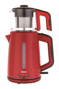 Fakir Neon Cam Demlikli 1800 W Plastik Gövdeli Kırmızı Çay Makinesi