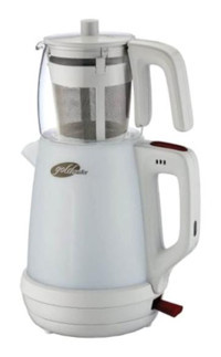 Goldmaster GM-7330 Müdavim Cam Demlikli 1650 W Plastik Gövdeli Gri Çay Makinesi