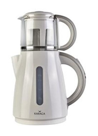 Karaca 1501 Latte Cam Demlikli 1500 W Plastik Gövdeli Beyaz Çay Makinesi