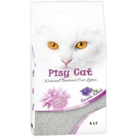 Pisy Cat Lavanta Kokulu Topaklanan İnce Taneli Bentonit Kedi Kumu 5 lt