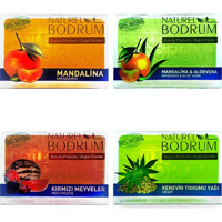Naturel Bodrum Organik Karışık Bitki - Meyve Sabun 4x100 gr