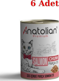 Anatolian Premium Somon Parça Etli Yaş Kedi Maması 6x400 gr