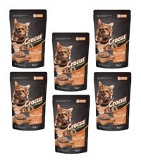 Crocus Tavuk Parça Etli Yaş Kedi Maması 6x85 gr