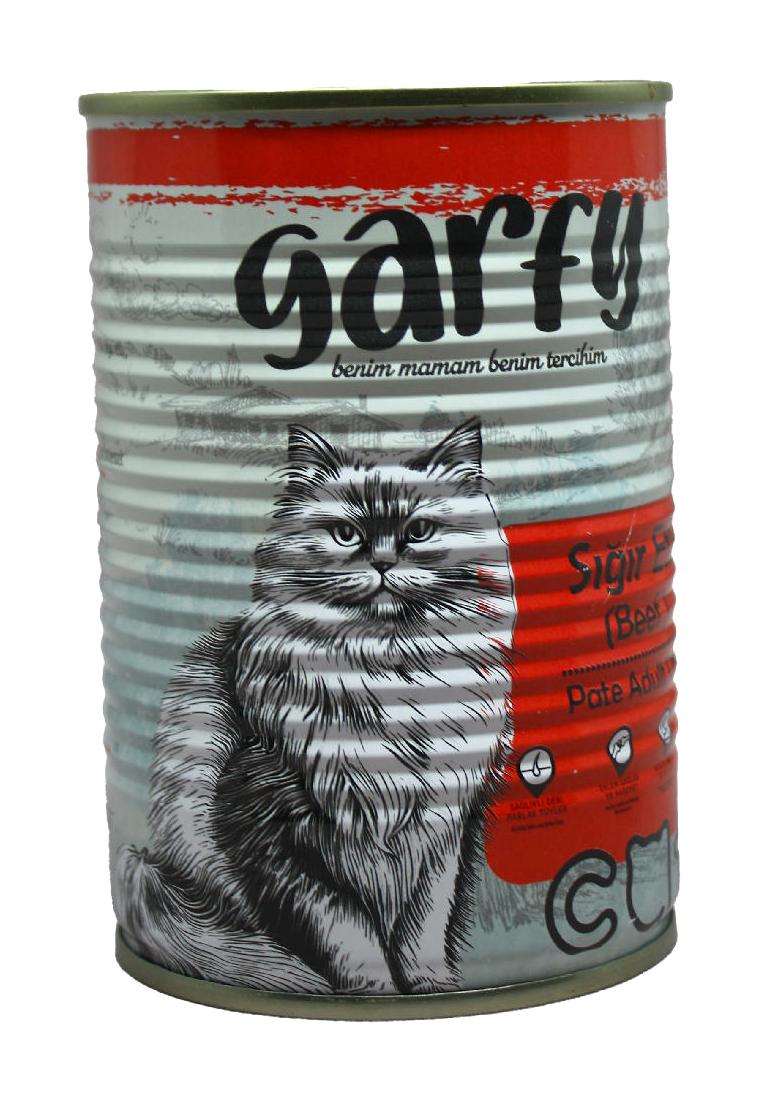 Garfy Sığır Parça Etli Yaş Kedi Maması 6x400 gr
