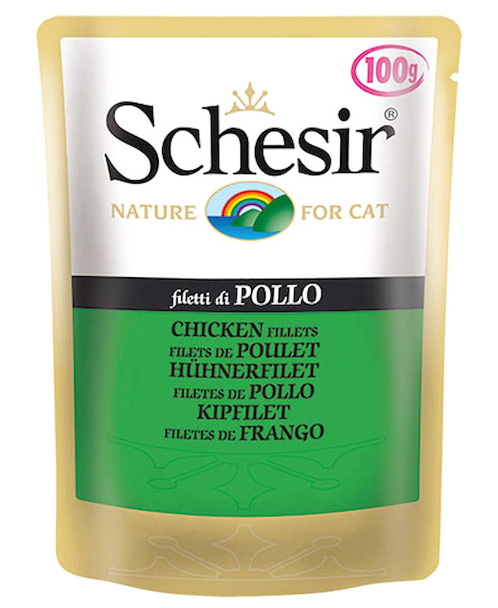 Schesir Tavuk Parça Etli Yaş Kedi Maması 6x100 gr
