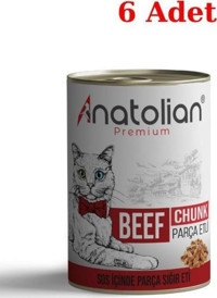 Anatolian Premium Biftek Parça Etli Yaş Kedi Maması 6x400 gr