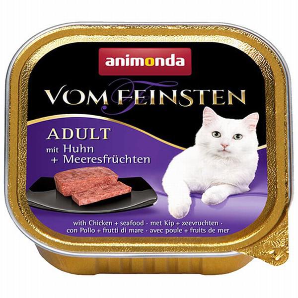 Animonda Vom Feinsten Tavuk-Deniz Mahsüllü Parça Etli Yaş Kedi Maması 6x100 gr