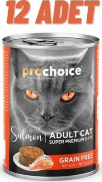 Prochoice Somon Kıyılmış Yaş Kedi Maması 12x400 gr