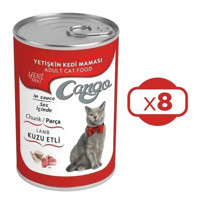 Cango Kuzu Parça Etli Yaş Kedi Maması 8x415 gr
