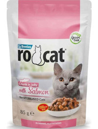 Ro Cat Kısırlaştırılmış Somon Parça Etli Yaş Kedi Maması 85 gr